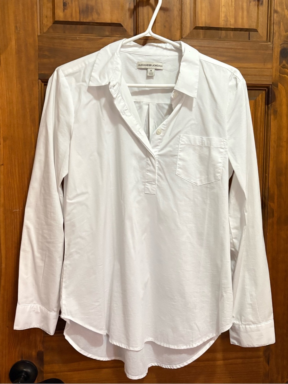 Alexander Jordan White Popover Button-Down Shirt
